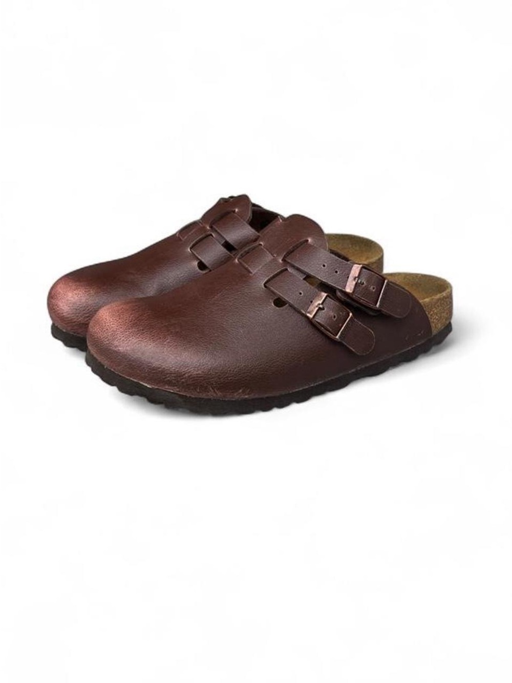 Birkenstock Boston Clog Natural Leather Vintage Wood Roast EU 37 Womens 6 Narrow